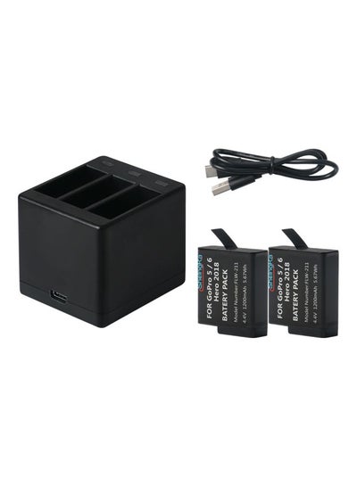 Buy 3-Channel Battery Charger For GoPro Hero 5/Hero 6/Hero 7 2018 Black in Saudi Arabia