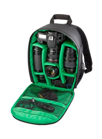 Buy Waterproof Camera Backpack With Rain Cover Black/Green in Saudi Arabia