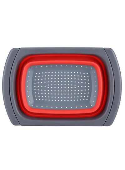 Buy Vegetable Washing Sink Basket Strainer Red/Grey 39 x 26.5centimeter in Saudi Arabia