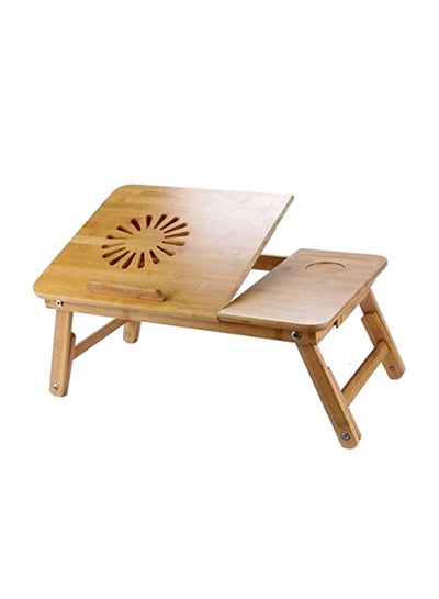 Buy Multi-Functional Portable Laptop Table With Ventilation And Bed Tray Brown in Saudi Arabia