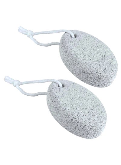 Buy 2-Piece Foot Care Pumice Stone Set Grey in UAE