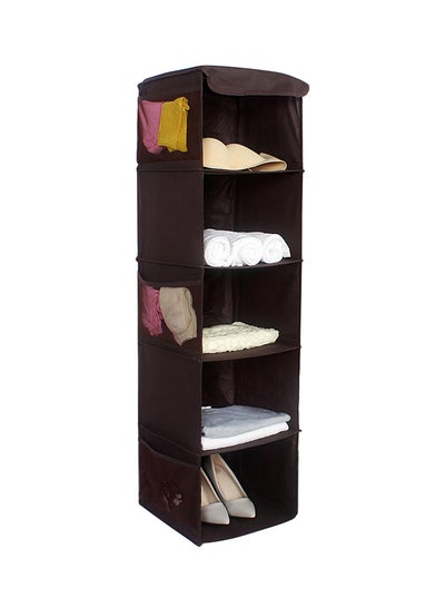 اشتري 5-Shelf Hanging Closet Organizer Brown في السعودية