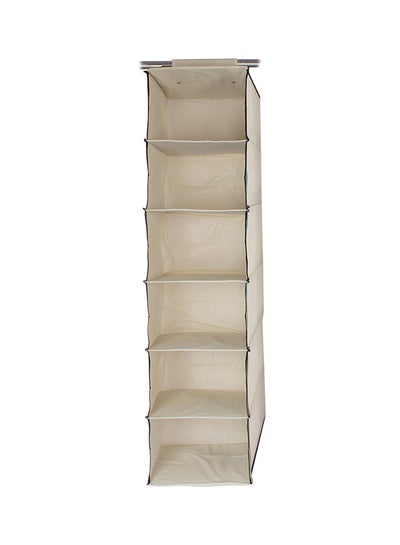 Buy 6-Shelf Hanging Closet Organizer Beige in Saudi Arabia