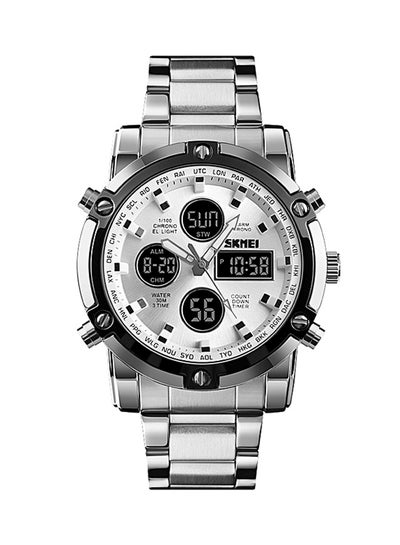 Buy Men's Waterproof Digital Wrist Watch - 1389 - 48 mm -Silver in Saudi Arabia