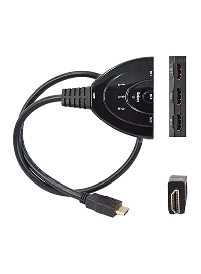Buy 3-Port HDMI Auto Switch Splitter Switcher Hub Black in Egypt