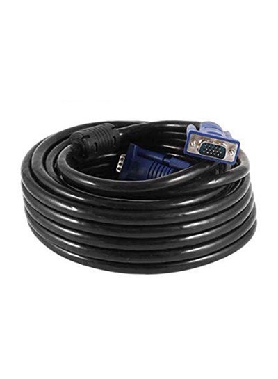 اشتري 15-Pin VGA Male To Male Monitor Cable Cord Black في السعودية