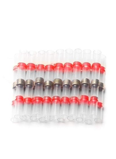 Buy 10-Piece Waterproof Heat Shrink Butt Connector With Soldering Sleeve Red/Brown/Clear 0.004kg in Saudi Arabia