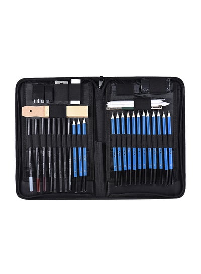 اشتري 40-Piece Professional Sketching Drawing Pencil Kit أسود/أزرق في الامارات