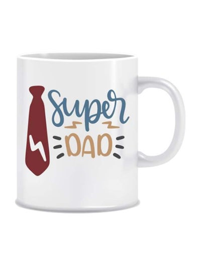 اشتري Super Dad Printed Ceramic Coffee Mug أبيض 11 أوقية في الامارات