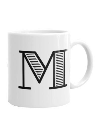 اشتري Alphabet M Printed Ceramic Coffee Mug أبيض/أسود 11 أوقية في الامارات