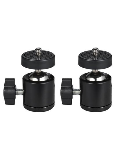 اشتري 2-Piece 360 Degree Rotating Tripod Ball Head Black/Silver في السعودية