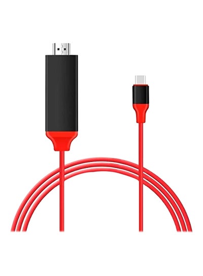 اشتري كابل من Type C إلى HDMI أحمر وأسود في السعودية