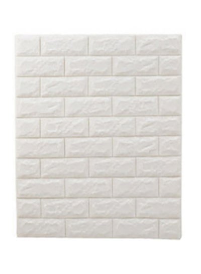 Buy 3D Brick Pattern Decorative Wallpaper White 70 x 77cm in Saudi Arabia