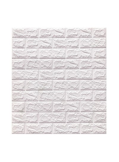 Buy 3D Brick Pattern Decorative Wallpaper White 70x77x0.5cm in UAE