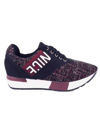 Buy Lace-Up Low Top Sneakers Multicolour in UAE