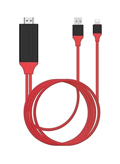 Buy Lightning To HDMI Cable Red/Black in UAE