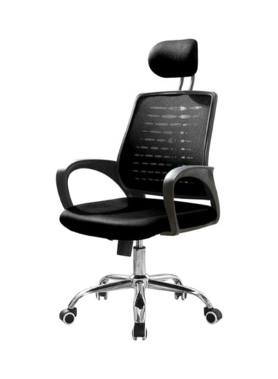 Buy Deluxe Office Chair Black/Silver in Saudi Arabia