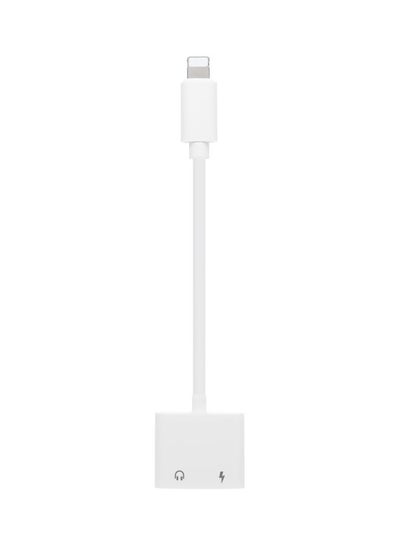 Buy 2 In 1 3.5 mm Headphone Jack And Lightning Charging Adapter For Apple iPhone X 8/8Plus/7/7Plus/6/6S Plus White in Egypt