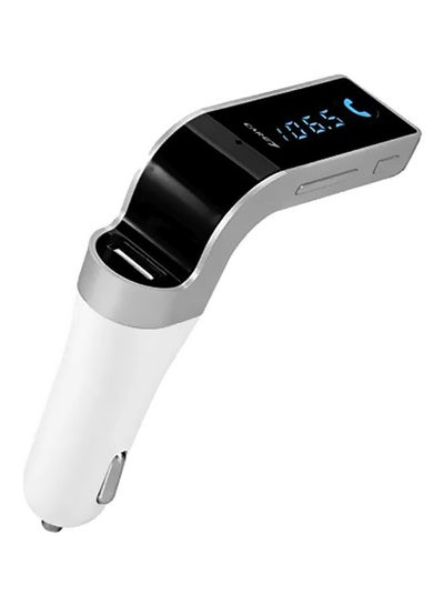 Buy Bluetooth Car FM Transmitter White/Grey in Saudi Arabia