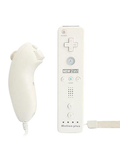 Buy 2-In-1 Built-In Motion Sensor Remote And Nunchuck Controller White in UAE