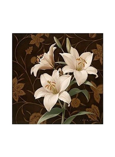 اشتري Floral Printed Decorative Wall Art أبيض/أخضر/بني 15x15 سنتيمتر في مصر