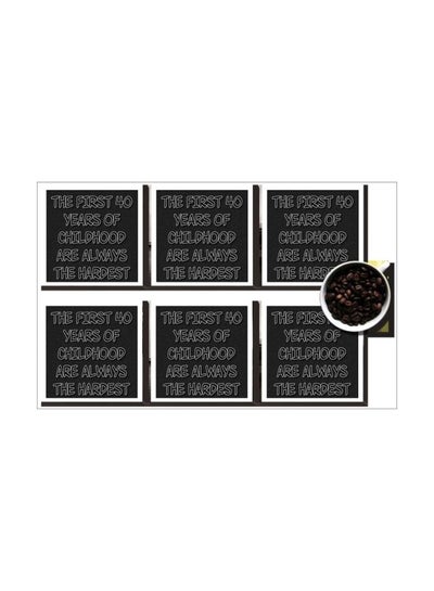 Buy 6-Piece Decorative Coaster Set White/Black/Grey 7x7cm in Egypt