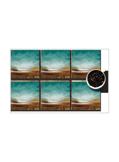 Buy 6-Piece Printed Coaster Set Multicolour 7x7cm in Egypt