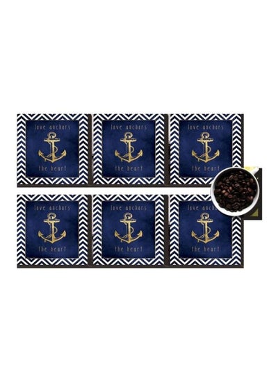 Buy 6-Piece Printed Coaster Set Multicolour 7x7cm in Egypt