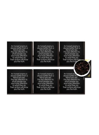 Buy 6-Piece Printed Coaster Set Multicolour 7x7cm in Egypt