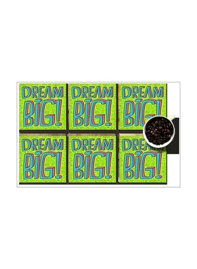 Buy 6-Piece Printed Coaster Set Multicolour 7x7cm in Egypt