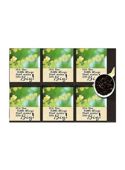 Buy 6-Piece Printed Coaster Set Multicolour 7x7cm in Egypt