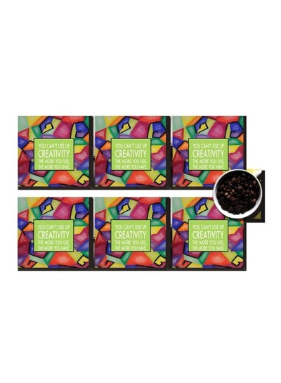 Buy 6-Piece Coaster Set Red/Pink/Green 7x7cm in Egypt