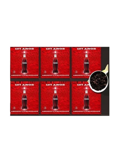 Buy 6-Piece Coaster Set Red/Black 7x7cm in Egypt