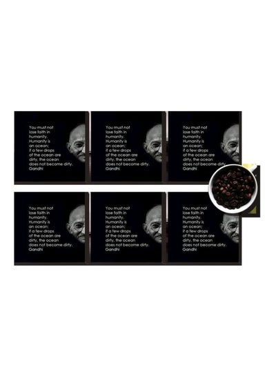 Buy 6-Piece Coaster Set Black/White 7x7cm in Egypt