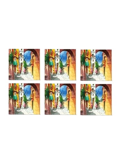 Buy 6-Piece Novelty Magnet Coaster Set Multicolour 7x7cm in Egypt