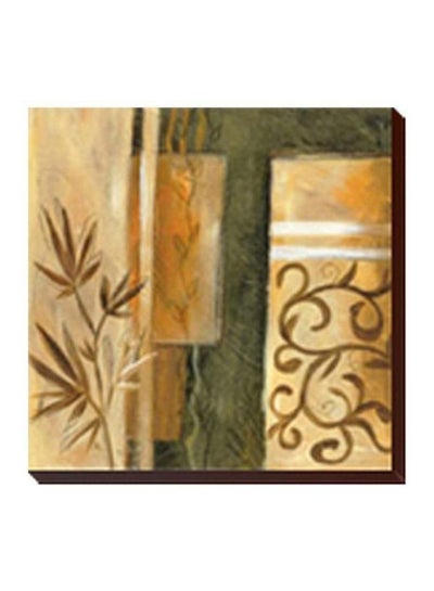 Buy Decorative Wall Painting With Frame Beige/Green/Brown 15x15cm in Egypt