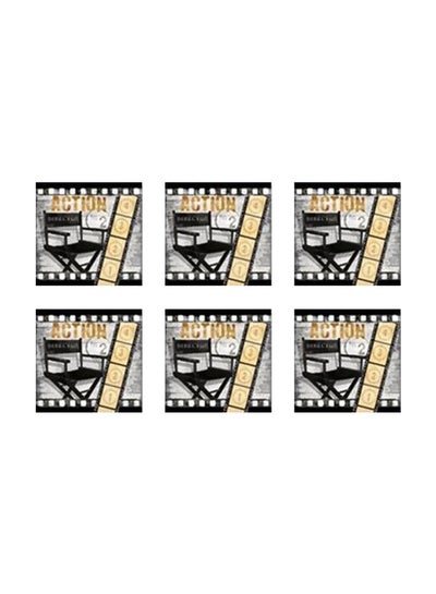 Buy 6-Piece Novelty Magnet Coaster Set Multicolour 7x7cm in Egypt