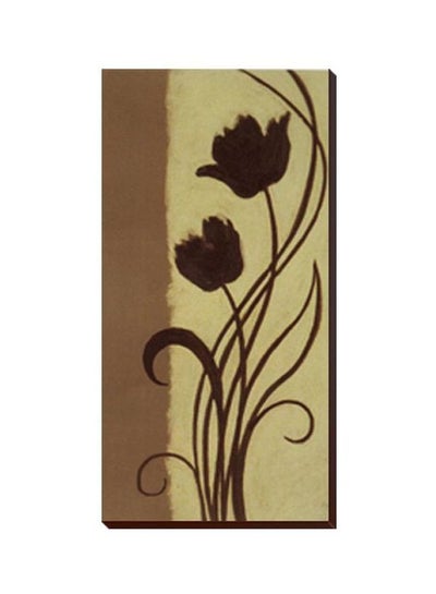 Buy Decorative Wall Painting With Frame Yellow/Brown/Black 18x54cm in Egypt