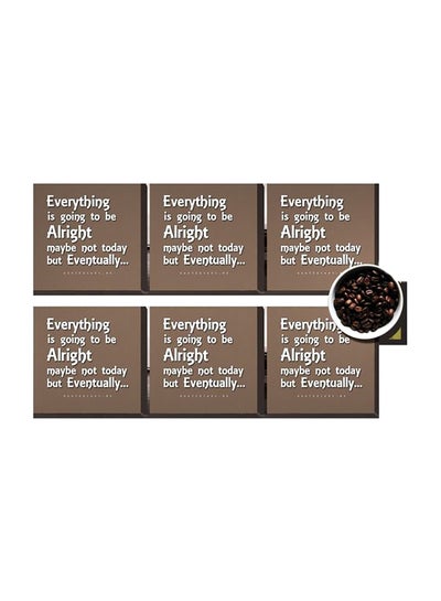 اشتري 6-Piece Decorative Printed Coaster Set Brown/White 7x7 سنتيمتر في مصر