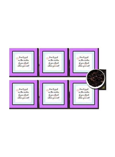 اشتري 6-Piece Decorative Printed Coaster Set Purple/White/Black 7x7 سنتيمتر في مصر