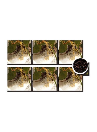 Buy 6-Piece Decorative Coasters Multicolour 7x7cm in Egypt