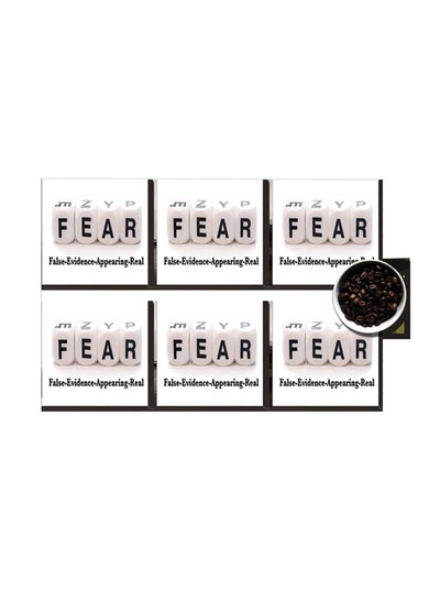 Buy 6-Piece Decorative Coasters White/Black 7x7cm in Egypt