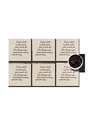 Buy 6-Piece Decorative Coasters Beige/Brown 7x7cm in Egypt