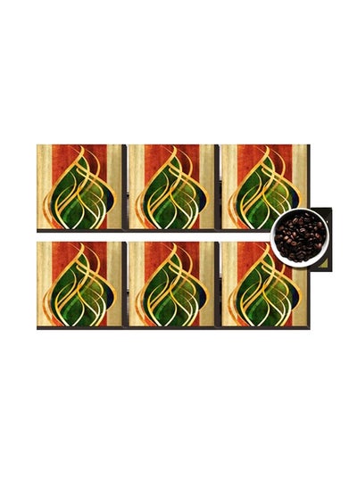 Buy 6-Piece Decorative Coaster Set Multicolour 7x7cm in Egypt