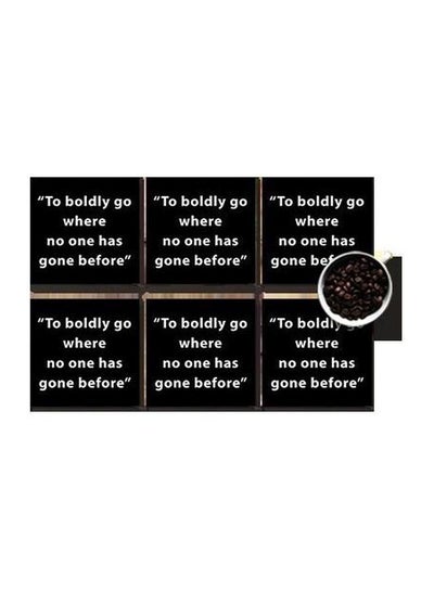 Buy 6-Piece Decorative Coaster Set Black/White 7x7cm in Egypt