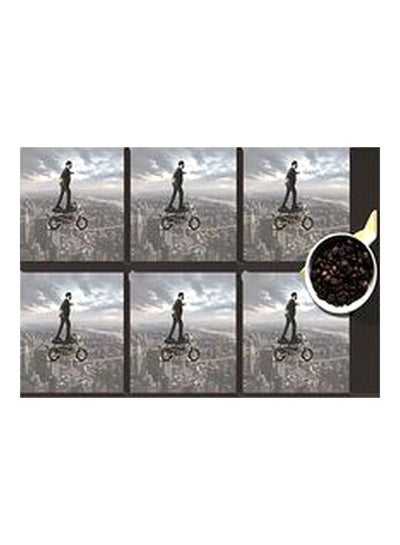 Buy 6-Piece Printed Coaster Set Grey/Black 7 X 7cm in Egypt