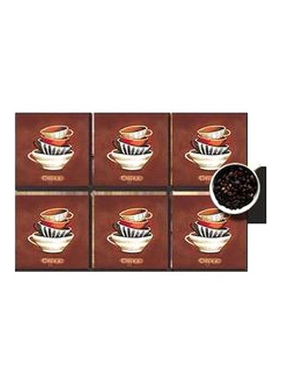 اشتري 6-Piece Magnetic Coaster Maroon/Black/White 7x7 سنتيمتر في مصر