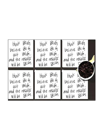 Buy 6-Piece Printed Coaster Set White/Black 7x7cm in Egypt