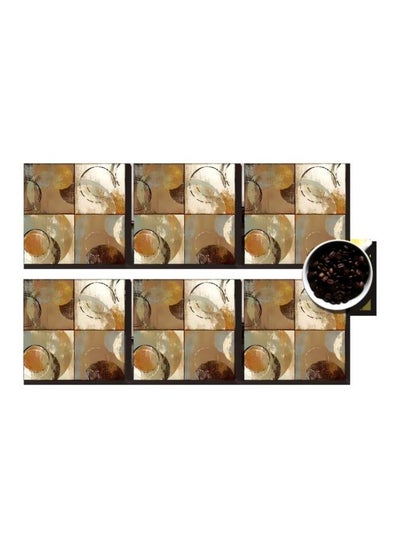 Buy 6-Piece Printed Coasters Set Multicolour 7x7cm in Egypt