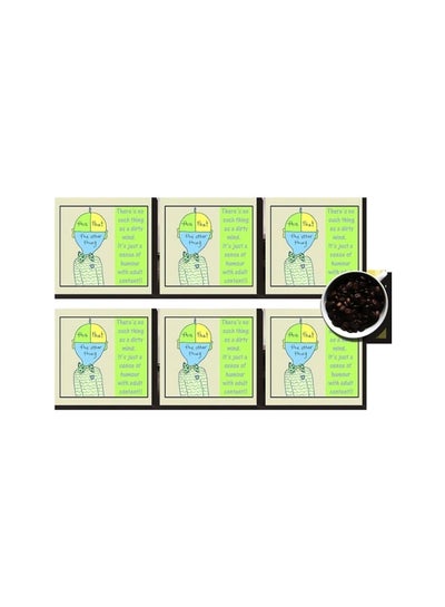 Buy 6-Piece Coaster Set Multicolour 7x7cm in Egypt